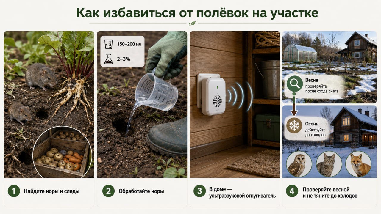 как избавиться от полевок на участке